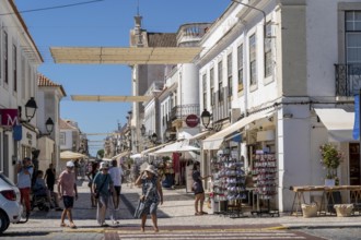 Shopping street, pedestrian zone in the town of Vila Real de Santo António, on the border with