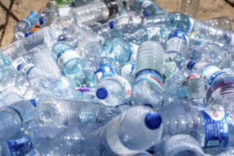 Collection containers for PET bottles, containers, plastic bottles, Portugal has no deposit system,