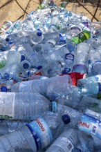 Collection containers for PET bottles, containers, plastic bottles, Portugal has no deposit system,