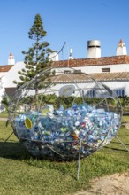 Collection containers for PET bottles, containers, plastic bottles, Portugal has no deposit system,