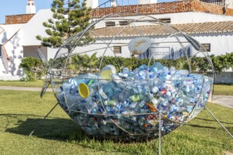 Collection containers for PET bottles, containers, plastic bottles, Portugal has no deposit system,