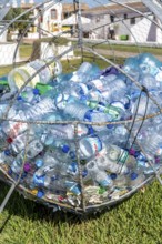 Collection containers for PET bottles, containers, plastic bottles, Portugal has no deposit system,