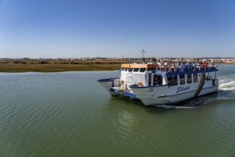 Ride on the Silnido ferry from Tavira on the Gilão River to the beach Praia da Ilha de Tavira, on
