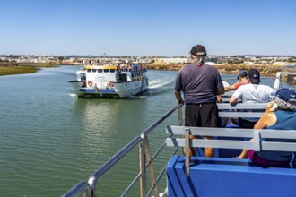 Ride on the Silnido ferry from Tavira on the Gilão River to the beach Praia da Ilha de Tavira, on