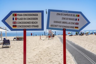 Kilometre-long beach Praia da Ilha de Tavira, on the island off Tavira, partly managed, Algarve,