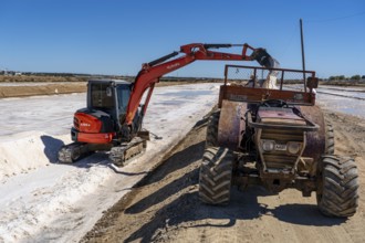 Salt extraction on the Algarve coast in Portugal, 95 per cent of Portuguese sea salt is extracted