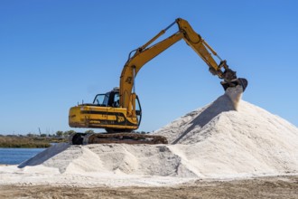 Salt extraction on the Algarve coast in Portugal, 95 per cent of Portuguese sea salt is extracted