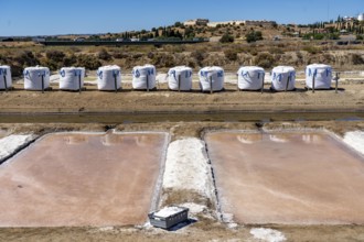 Salt production on the Algarve coast in Portugal, 95 per cent of Portuguese sea salt is extracted