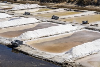 Salt production on the Algarve coast in Portugal, 95 per cent of Portuguese sea salt is extracted