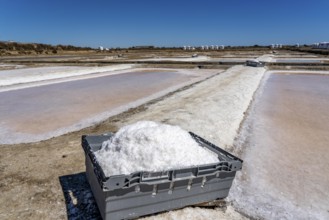 Salt production on the Algarve coast in Portugal, 95 per cent of Portuguese sea salt is extracted