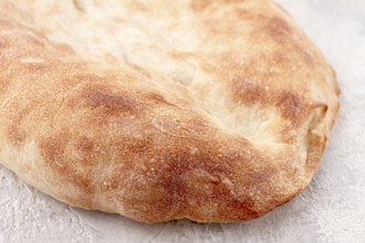 Georgian lavash bread, freshly baked, top view, on the table, no people
