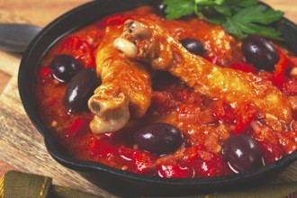 Pollo alla romana, Roman chicken, homemade, no people