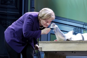 Christoph Marti (Merkel) at the photo rehearsal for Miss Merkel - Murder in the Uckermark at the