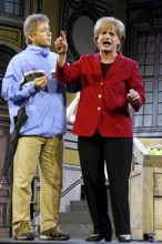 Tobias Bonn and Christoph Marti (Merkel) at the photo rehearsal for Miss Merkel - Murder in the