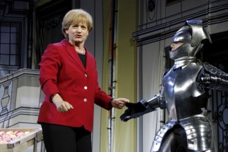Christoph Marti (Merkel) at the photo rehearsal for Miss Merkel - Murder in the Uckermark at the