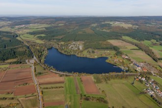 Aerial photo, Losheim am See, Saarland, Rhineland-Palatinate, Germany, Europe, Greimerath,