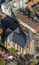 Jakobskirche, Keplerstrasse, Saarbrücken, Saarland, Germany, Europe, aerial view, birds-eyes view,