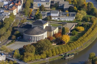 Saarländisches Staatstheater GmbH, Saarbrücken, Saarland, Germany, Europe, aerial view, birds-eyes