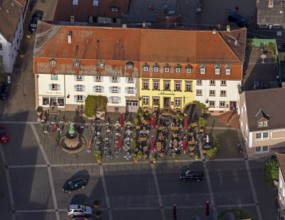 Old town with half-timbered houses, gastronomy, outdoor gastronomy, market place, Ottweiler,