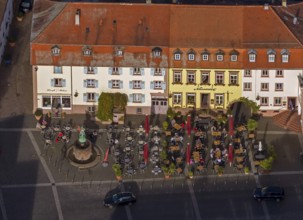 Old town with half-timbered houses, gastronomy, outdoor gastronomy, market place, Ottweiler,