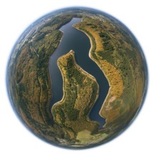 Nonnweiler reservoir, dam Primstalsperre Nonnweiler, Züsch, Saarland, Rhineland-Palatinate,