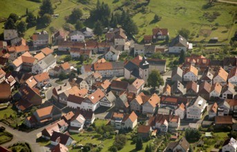 Aerial photograph, Schwarzenborn camp, tree meadow, Schwarzenborn, Hesse, Germany, Europe Aerial