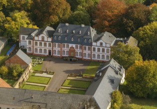 Hotel Schloss Münchweiler, Wadern, Saarbrücken, Saarland, Germany, Europe, aerial photo, birds-eyes
