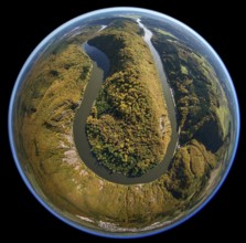 Aerial photo, Saarschleife, Saar, Montclair Castle, Taben-Rodt, Saarland, Rhineland-Palatinate,