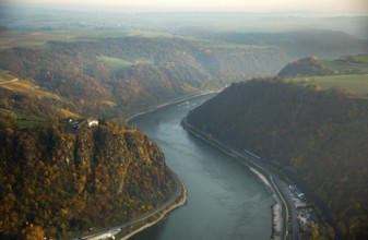 The Loreley, Lorelei, slate cliffs in the UNESCO World Heritage Upper Middle Rhine Valley near