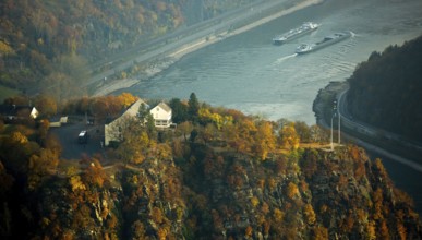 The Loreley, Lorelei, slate cliffs in the UNESCO World Heritage Upper Middle Rhine Valley near