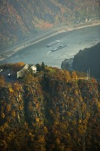 The Loreley, Lorelei, slate cliffs in the UNESCO World Heritage Upper Middle Rhine Valley near