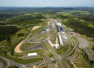 Nürburgring race track race track in spring, pit lane, race track, Nordschleife, Nürburgring Grand