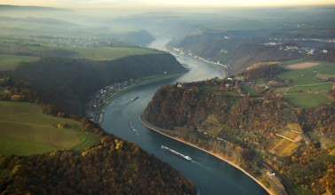 The Loreley, Lorelei, slate cliffs in the UNESCO World Heritage Upper Middle Rhine Valley near