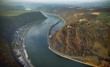 The Loreley, Lorelei, slate cliffs in the UNESCO World Heritage Upper Middle Rhine Valley near