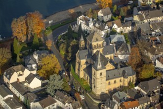 Catholic Church Remagen, Remagen, Rhine Valley, Rhineland-Palatinate, Germany, Europe, aerial view,