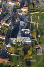 Church and Benedictine Abbey Tholey, Tholey, Saarbrücken, Saarland, Germany, Europe, aerial view,