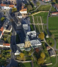 Church and Benedictine Abbey Tholey, Tholey, Saarbrücken, Saarland, Germany, Europe, aerial view,