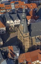 Wendalinusbasilika, basilica, Sankt Wendel, Saarbrücken, Saarland, Germany, Europe, aerial view,