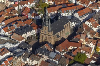 Wendalinusbasilika, basilica, Sankt Wendel, Saarbrücken, Saarland, Germany, Europe, aerial view,