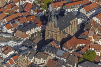 Wendalinusbasilika, basilica, Sankt Wendel, Saarbrücken, Saarland, Germany, Europe, aerial view,