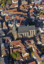 Wendalinusbasilika, basilica, Sankt Wendel, Saarbrücken, Saarland, Germany, Europe, aerial view,