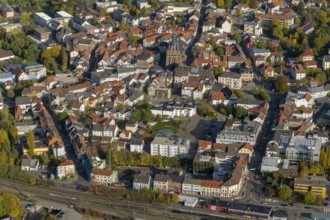 Wendalinusbasilika, basilica, Sankt Wendel, Saarbrücken, Saarland, Germany, Europe, aerial view,