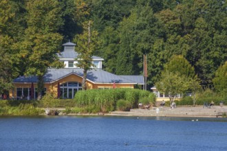 Restaurant lighthouse im Harburger Stadtpark, Harburg, Hamburg, Germany
