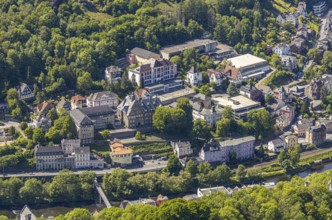 Aerial view, town hall Altena, Burggymnasium Altena, Altena, Sauerland, Märkischer Kreis, North