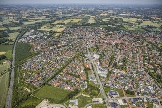 Aerial view, aerial view, Altenberge, Münsterland, North Rhine-Westphalia, Germany, Autohaus