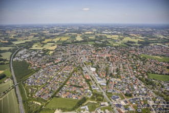Aerial view, aerial view, Altenberge, Münsterland, North Rhine-Westphalia, Germany, Autohaus