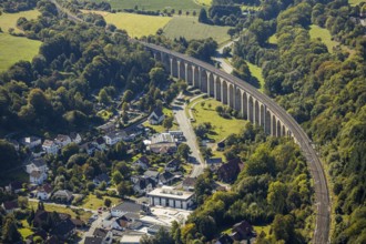 Aerial view, railway viaduct, Altenbeken, Ostwestfalen-Lippe, North Rhine-Westphalia, Germany,