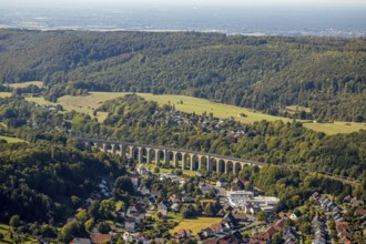 Aerial view, railway viaduct, Altenbeken, Ostwestfalen-Lippe, North Rhine-Westphalia, Germany,