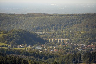 Aerial view, railway viaduct, Altenbeken, Ostwestfalen-Lippe, North Rhine-Westphalia, Germany,