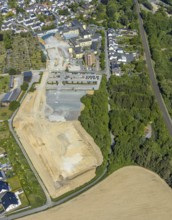 Aerial view, Hochsauerland Clinic, construction site, St. Petri Catholic Cemetery, Arnsberg,